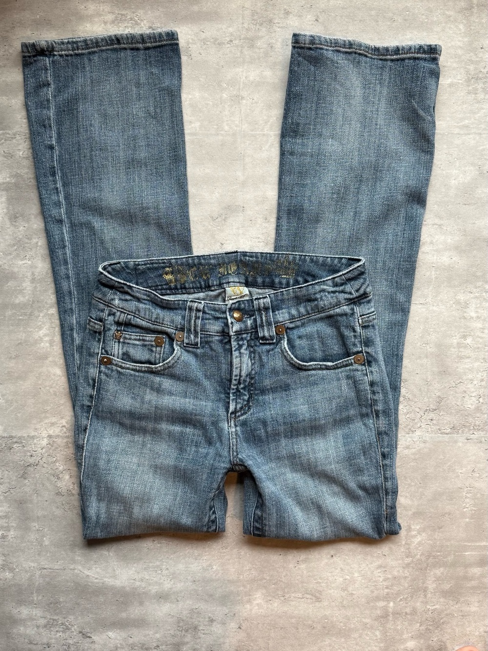 Vintage CW Christopher Webb Womens Light Blue Flare Jeans Mid Rise Size 4 27